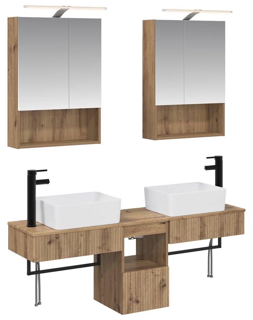 vidaXL Badezimmerschrank-Set 5 pcs Artisan-Eiche 50 x 14,5 x 70 cm