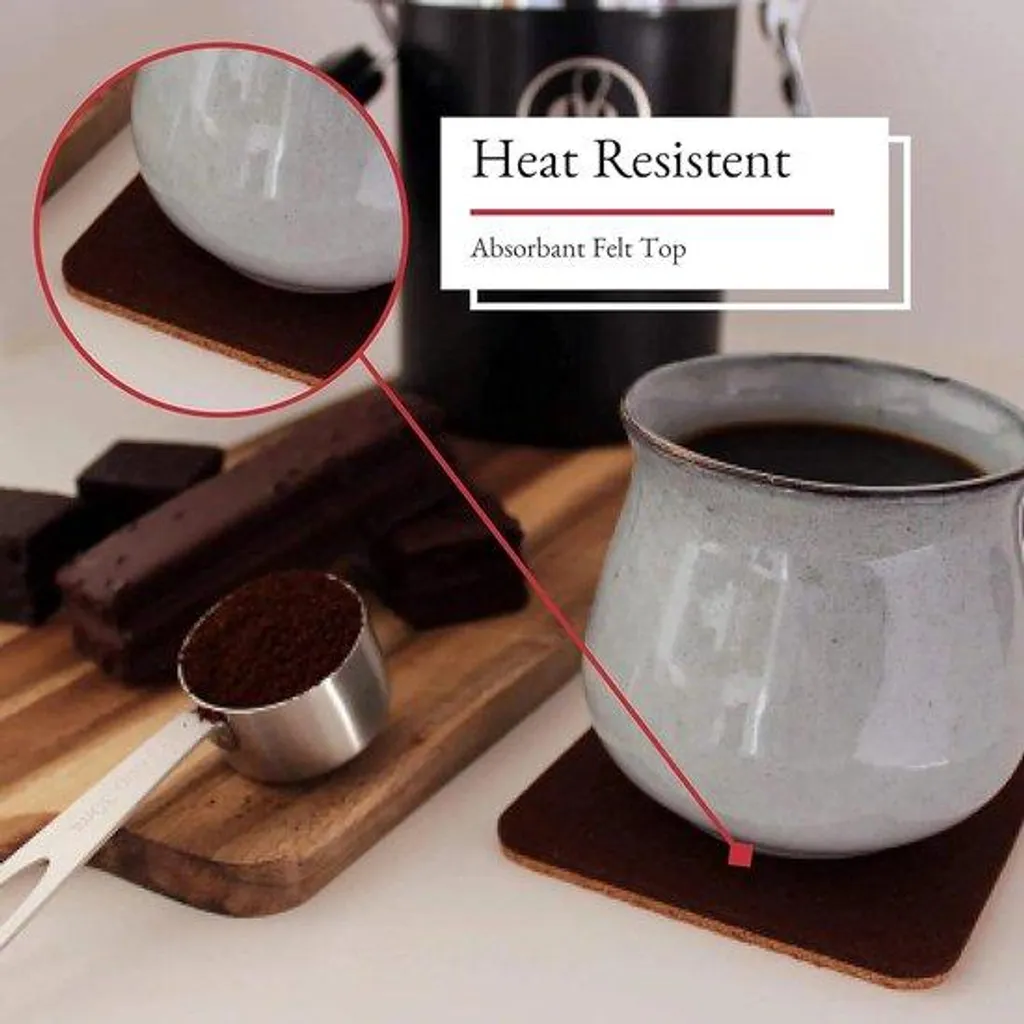 Protection de Table pour Boissons : Dessous de Verre Bois et Liège 8pc
