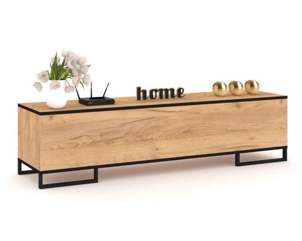 TV-Lowboard Fernsehschrank SIMPLY STEHEND Craft Eiche mit Produktbild 