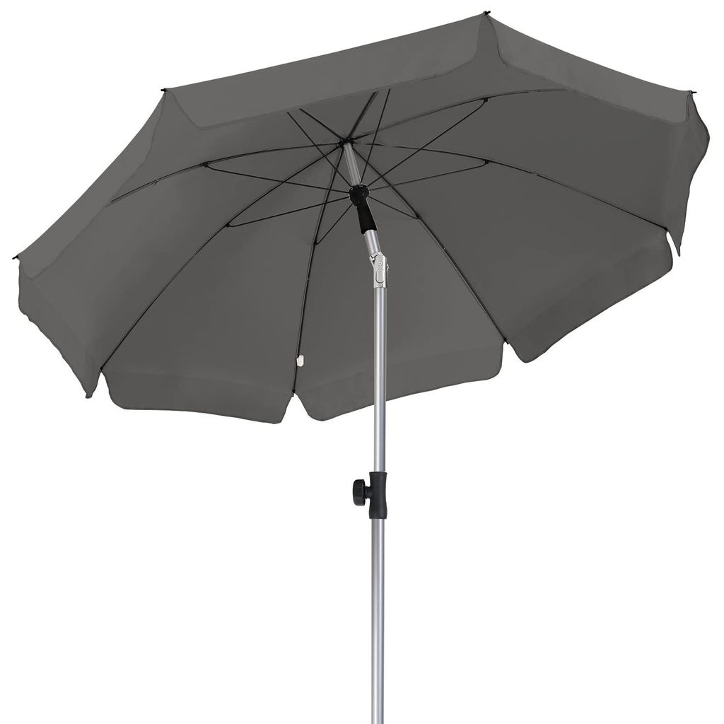 Sonnenschirm, 200 cm Balkon- und Terrassenschirm, neigbar, höhenverstellbar, UPF 50+ Sonnenschutz, faltbar, 8 Stahlstreben, stabil, geeignet für ...