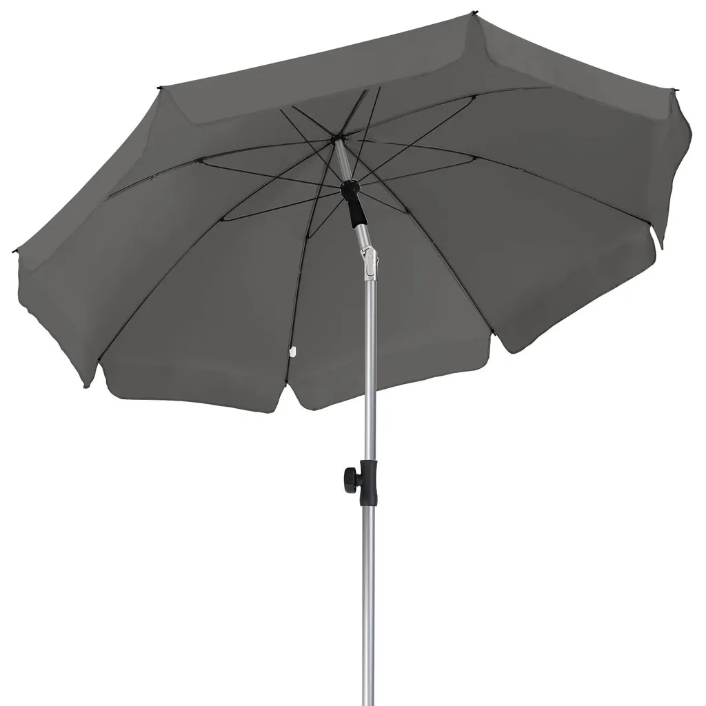 Parasol de balcon inclinable 200 cm gris protection UPF 50+ réglable