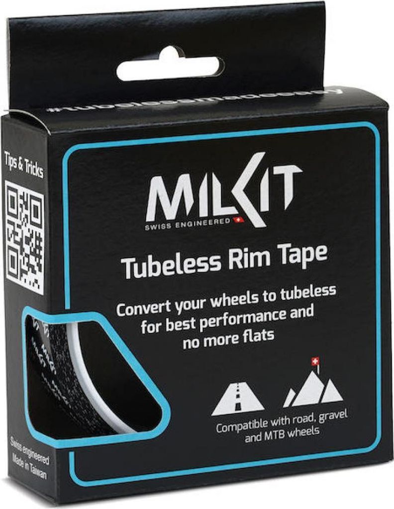 milKit Tubeless Felgenband 66 m / 21 mm Schwarz/weiß - starke, dichte Felgena...