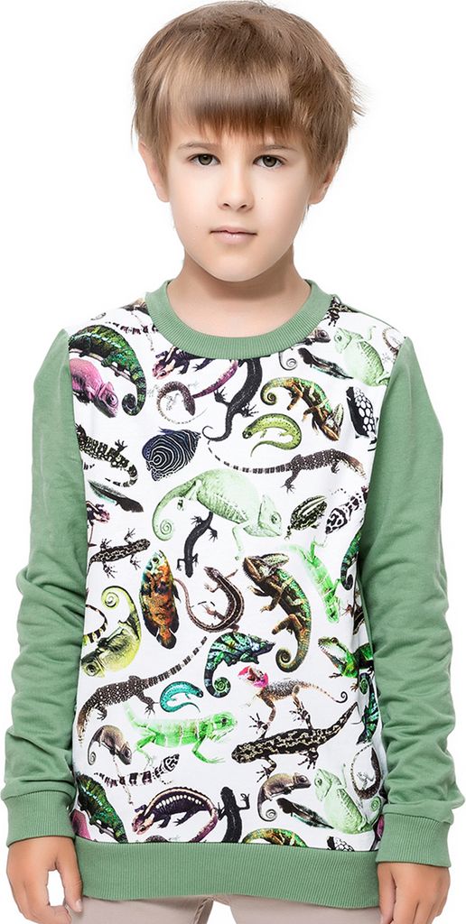 Jungen-Sweatshirt Reptiles - Grün - 152