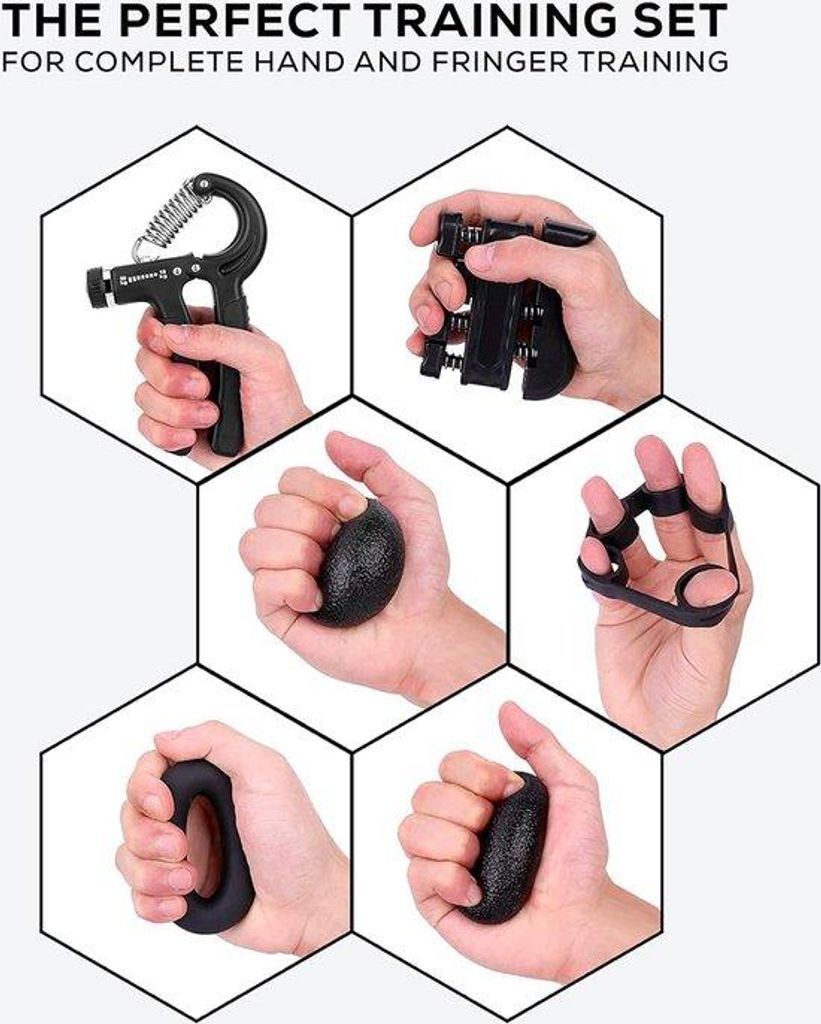 Handtrainingset, 5er Pack, unterarmtraining, Fingertrainer, 5er Set