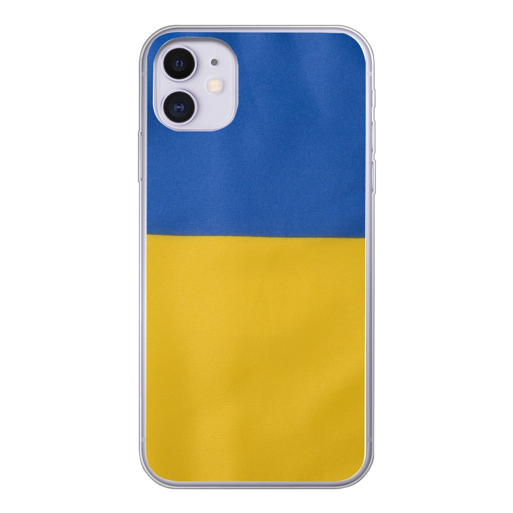 MuchoWow Handyhülle Schutzhülle Hülle für iPhone 11 Nahaufnahme der Flagge der Ukraine Silikon Softcase Handy Hülle - Handytasche