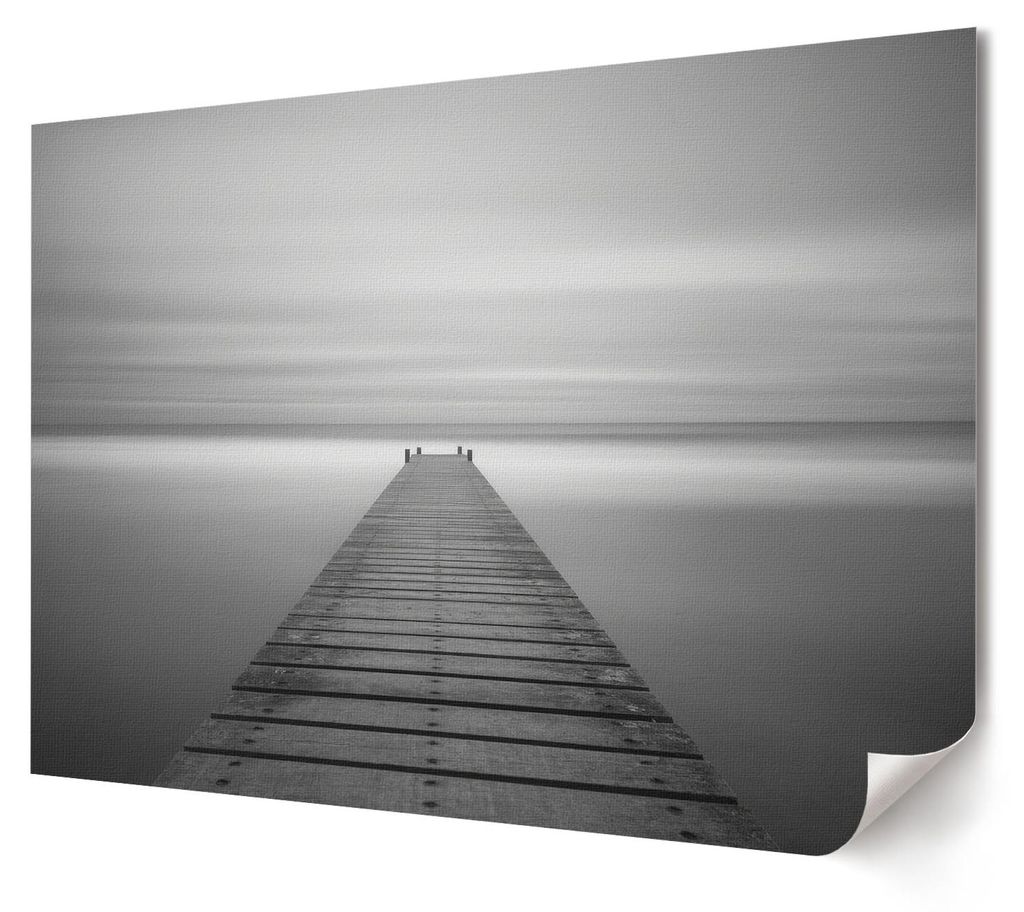 Minimalistischer Pier - Kunstdruck A4 - Fotografie- Wandbild für Wohnzimmer Schlafzimmer & Flur, Modernes Poster Wanddeko, Ungerahmt