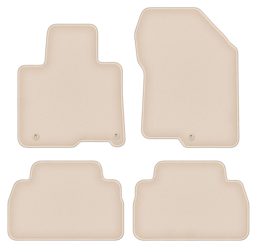 DURBAN Beige Velours-Fußmatten-Set für Hyundai SantaFe IV SUV (2018-)
