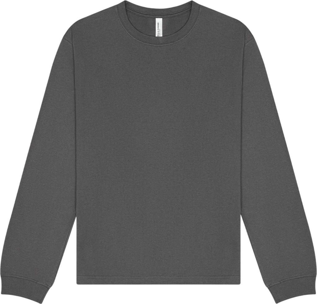 Bella + Canvas - T-Shirt für Herren/Damen Uni, Schwere Qualität, Langärmlig BC7188 (4XL) (Asphaltgrau)