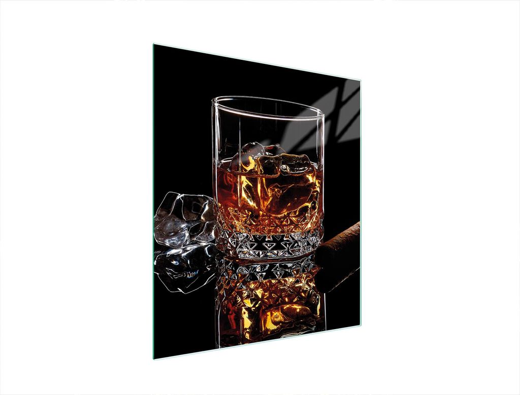 Glasschneidebrett 45x52 Whisky