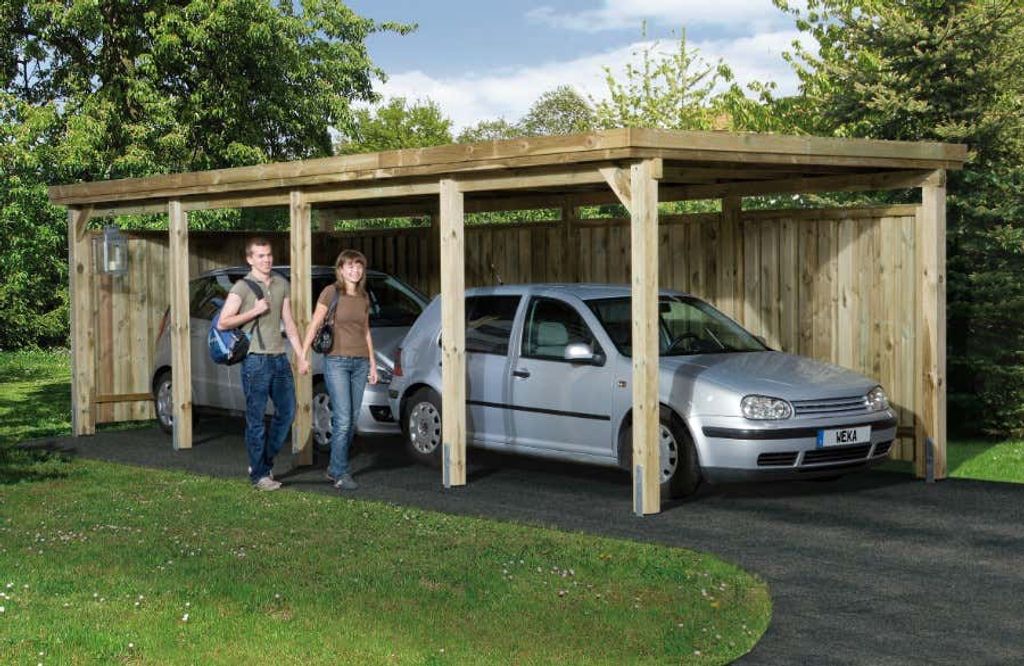WEKA Flachdach Einzelcarport 617 aus Holz Carport Produktbild 