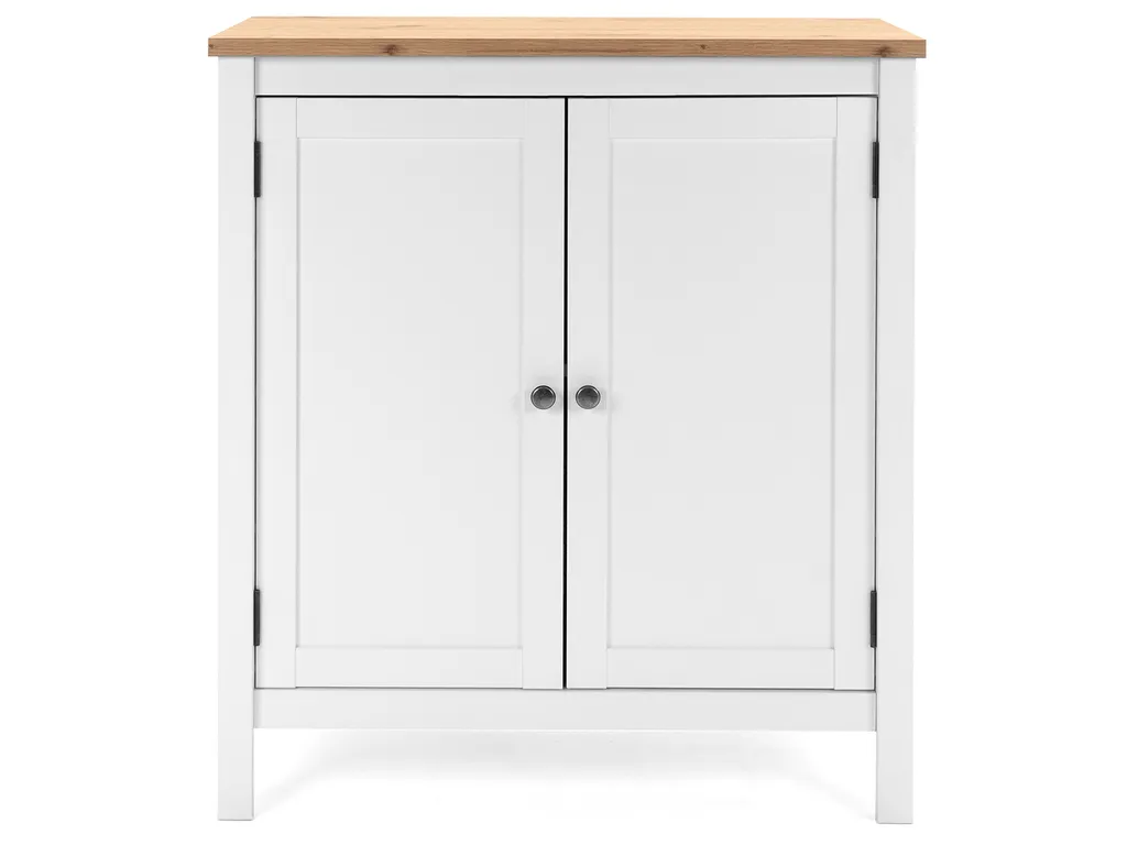 Commode Batley I Blanche 80x90x40 cm - Buffet Bas de Rangement Moderne