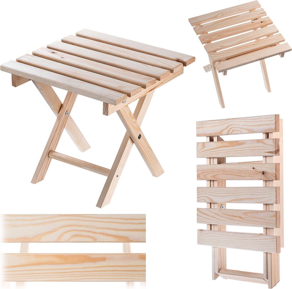 KADAX Table basse pour chaises longues Nature 39x37cm Image du produit 
