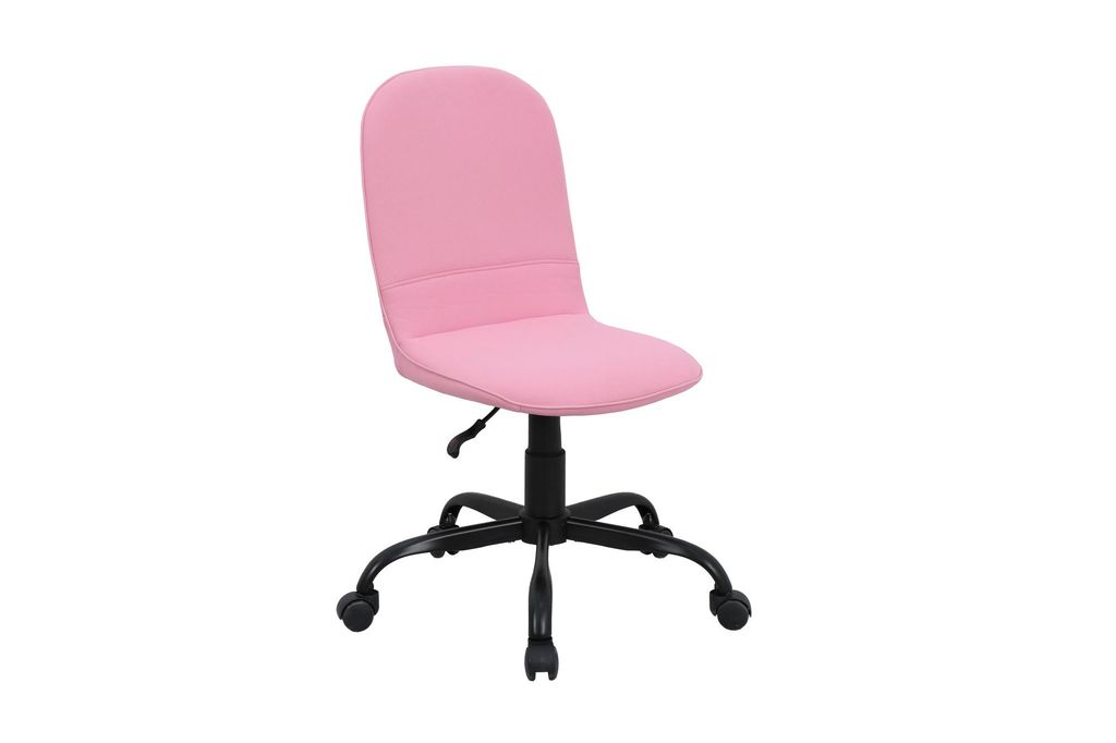 byLIVING Bürostuhl TROLLY Drehstuhl / Kinderstuhl /Metall schwarz pulverbeschichtet /Bezug Webstoff pink /klappbar /Sicherheitsdoppelrollen / B 42...