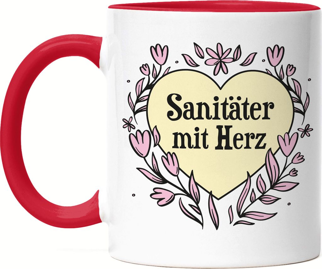 Sanitäter mit Herz Tasse Rot Geschenkidee Zum Danke Sagen Beste Sanitäter