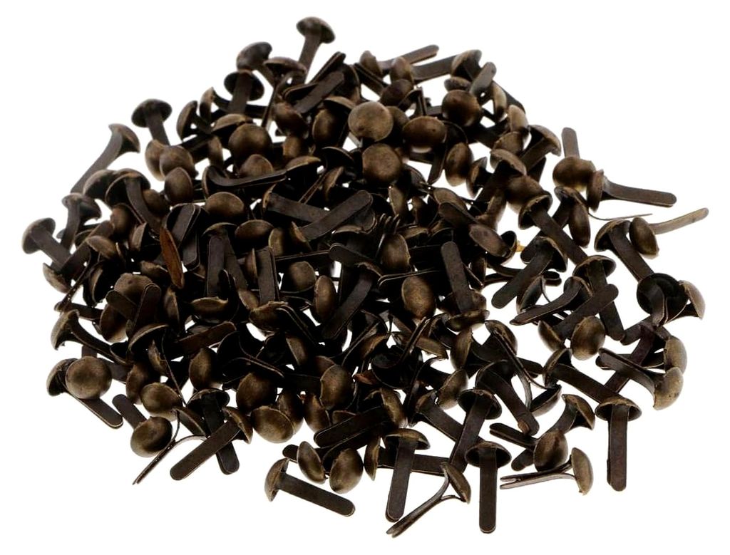 200 Stück Rundkopfklammern für Papierarbeiten und DIY, Bronze, 4,5 mm