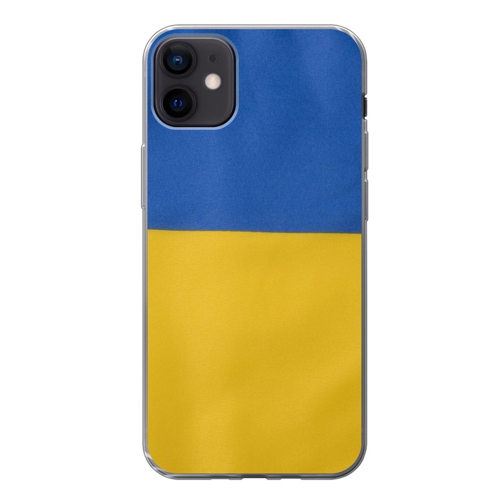 MuchoWow Handyhülle Schutzhülle Hülle für iPhone 12 mini Nahaufnahme der Flagge der Ukraine Silikon Softcase Handy Hülle - Bild