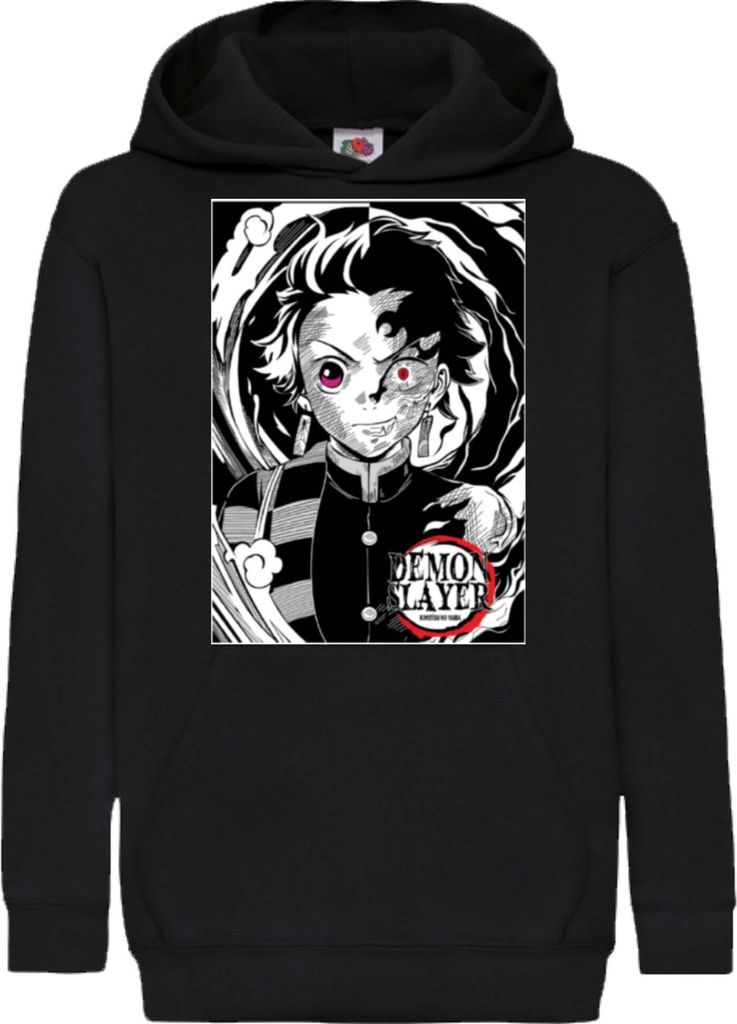 Kinder Kapuzenpullover Demon Anime Slayer Tanjiro Kamado 009, 5-6 Jahr - 116 / Schwarz