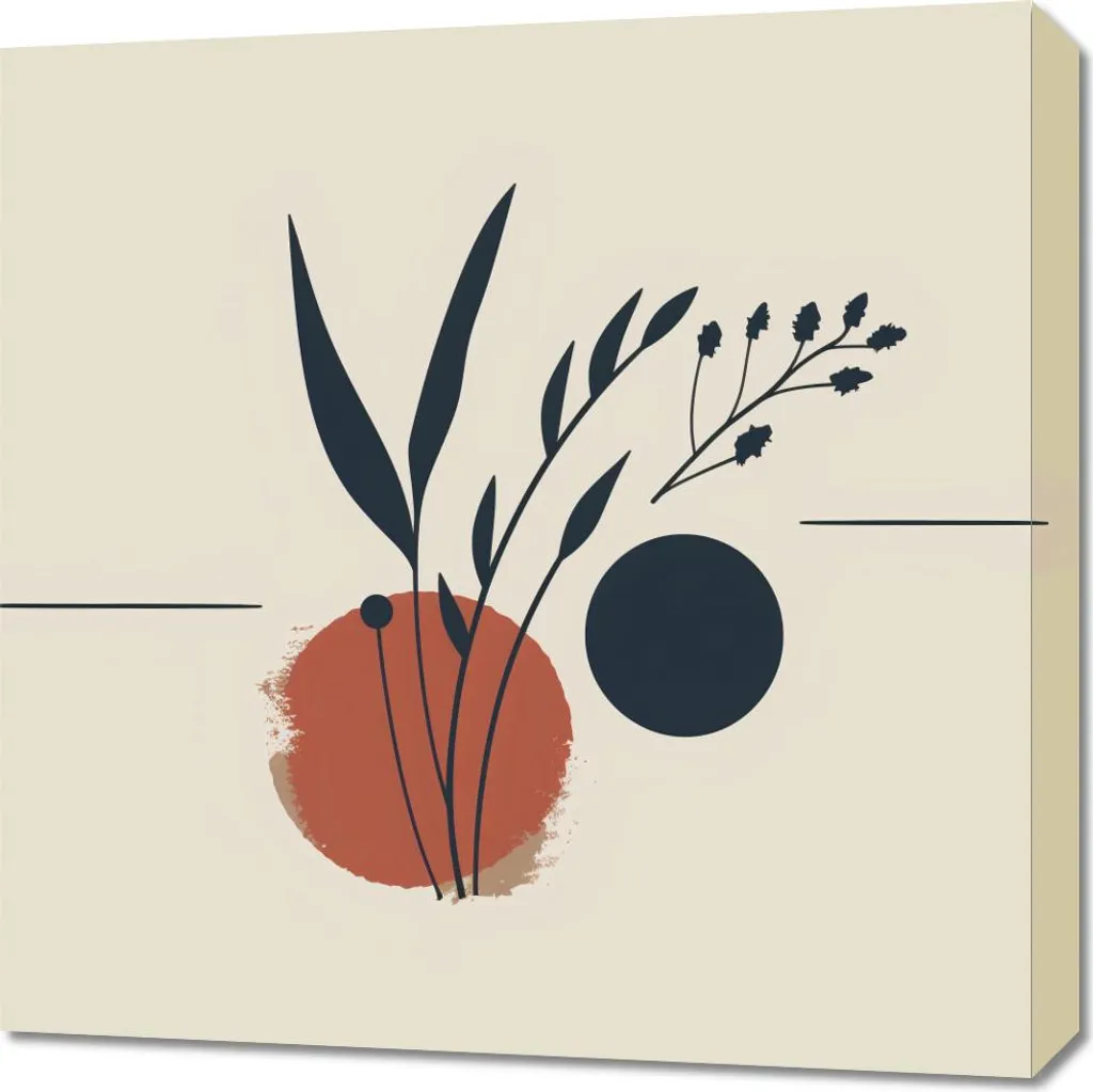 Quadro Botanico 60x60 Moderno - Stampa su Tela per Design d'Interni