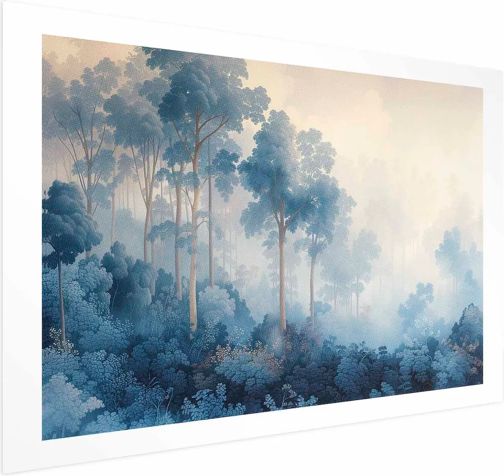 Poster Decorativo Bosco nella Nebbia 90x60 - Atmosfera Mistica