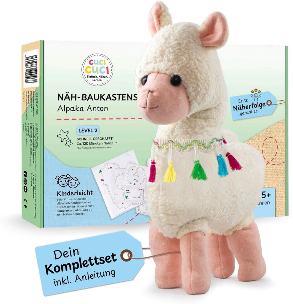 kit de couture cuci cuci Motif : Alpaga Anton, premiers Image du produit 