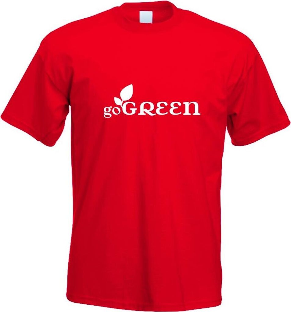 Kiwistar - T-Shirt - rot - go Green Motiv Bedruckt Funshirt Design Print - mit Motiv Bedruckt - Funshirt Design - Sport - Freizeit - Herren - XL