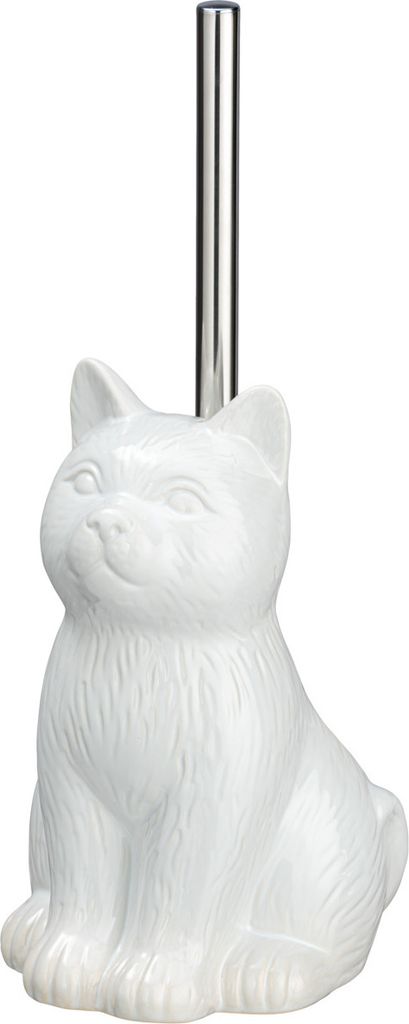 WENKO WC-Garnitur Cat weiß Stein Produktbild 3