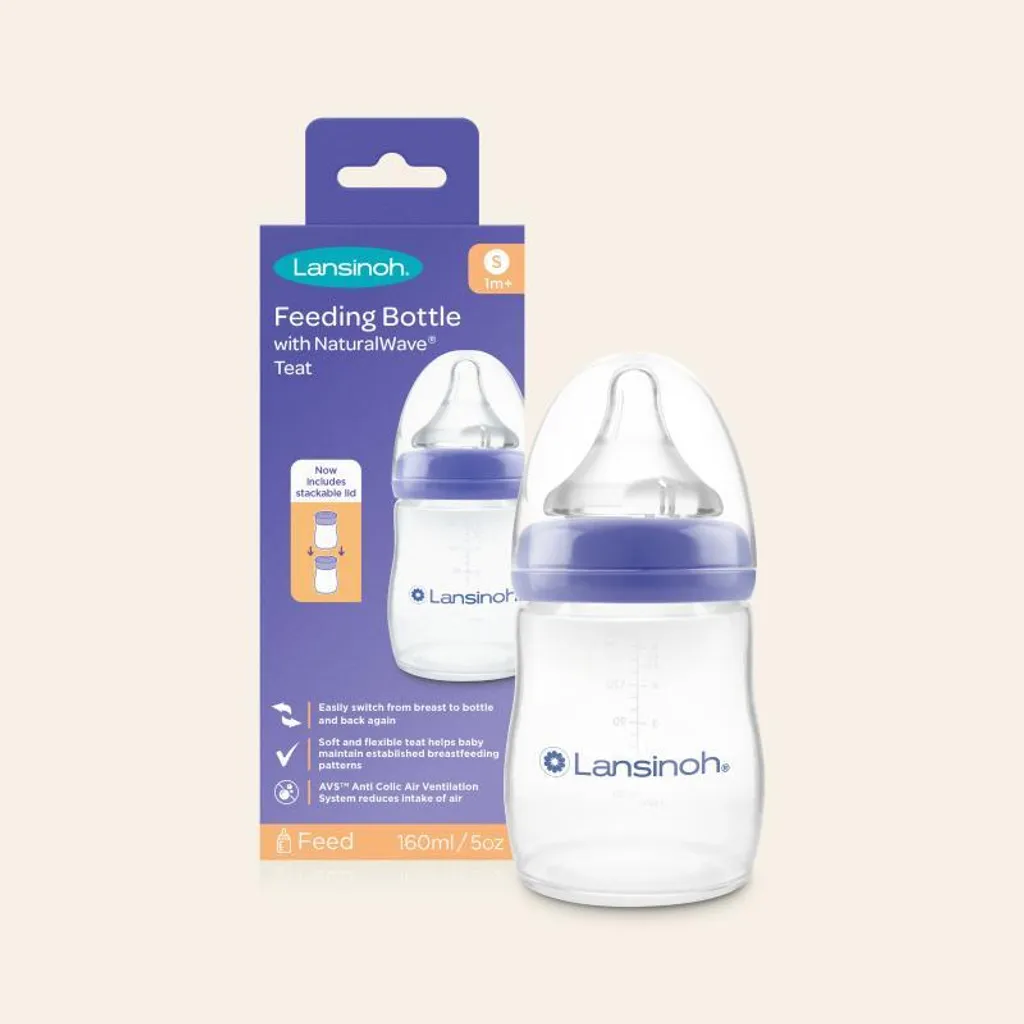 Biberon en verre anti-colique 160ml tétine NaturalWave souple (S)