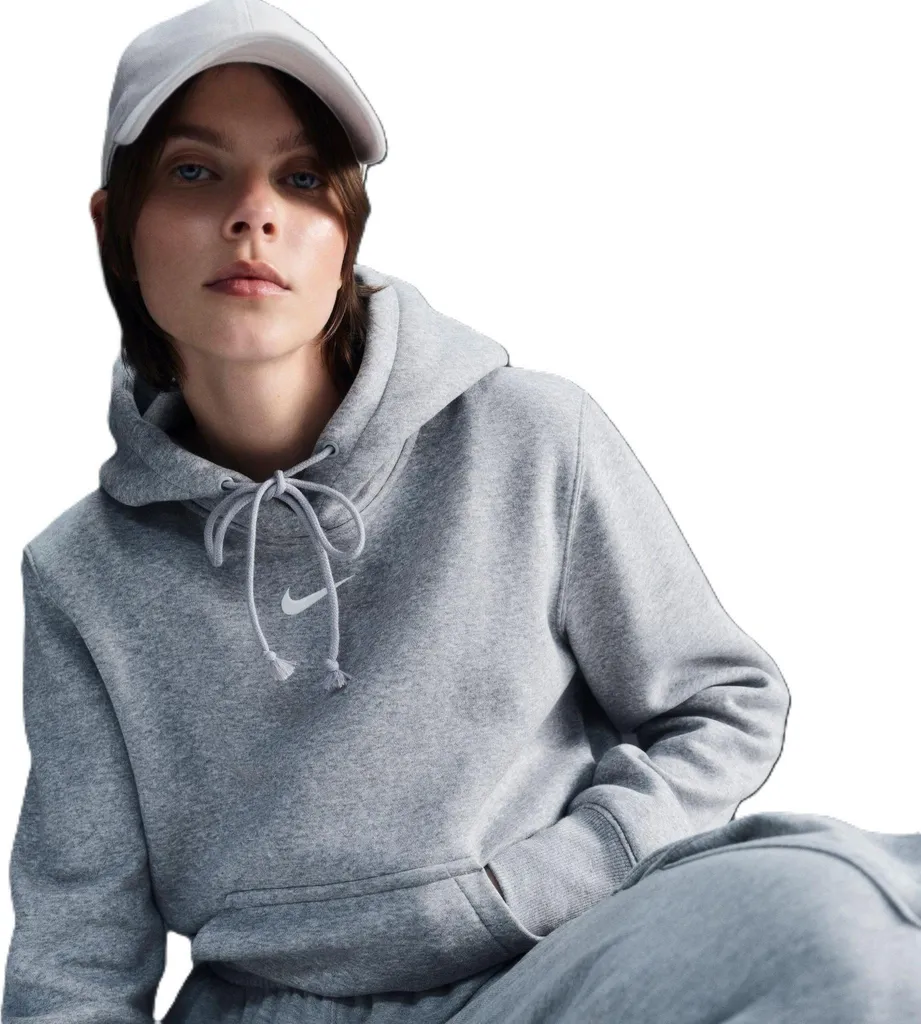 Felpa Nike Phoenix Fleece Grigia HF6839-063 Donna | Stile Oversize L - 2