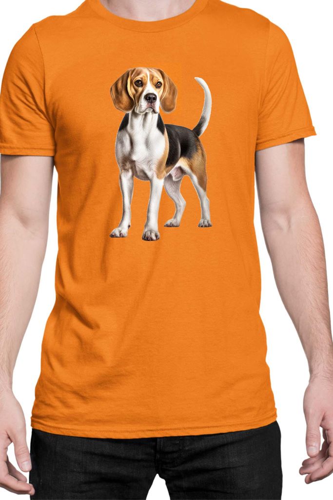 Herren T-Shirt Dogs Breeds Beagle Dog Breed 007, Man L / Orange