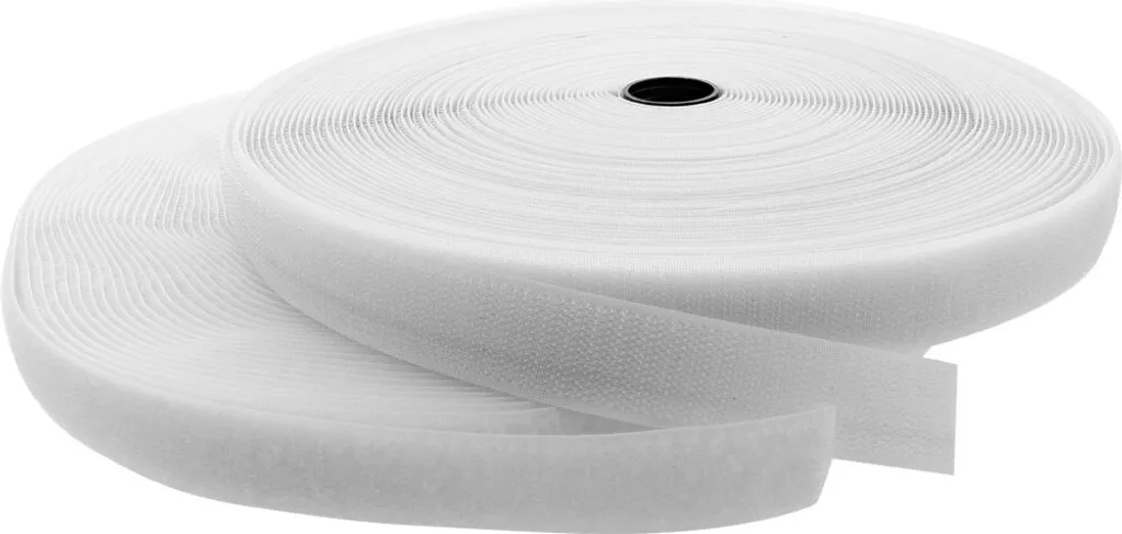 InLine® 59933W Fascetta, nastro velcro, 2 parti, 25 mm, bianco, 25 m