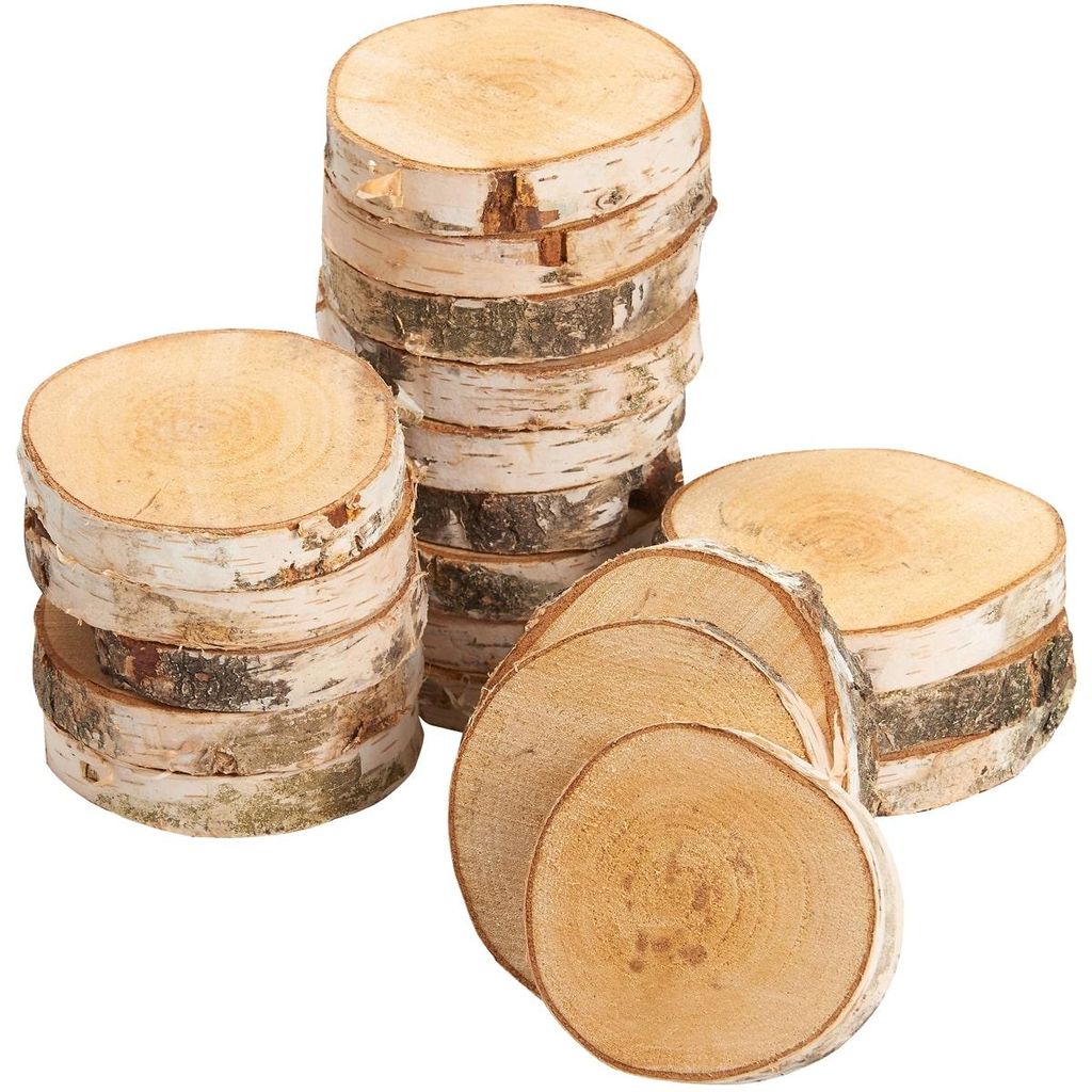 Baumscheiben 20 Stk. Dekoholz Holzscheiben Holzplatten 10 - Produktbild 