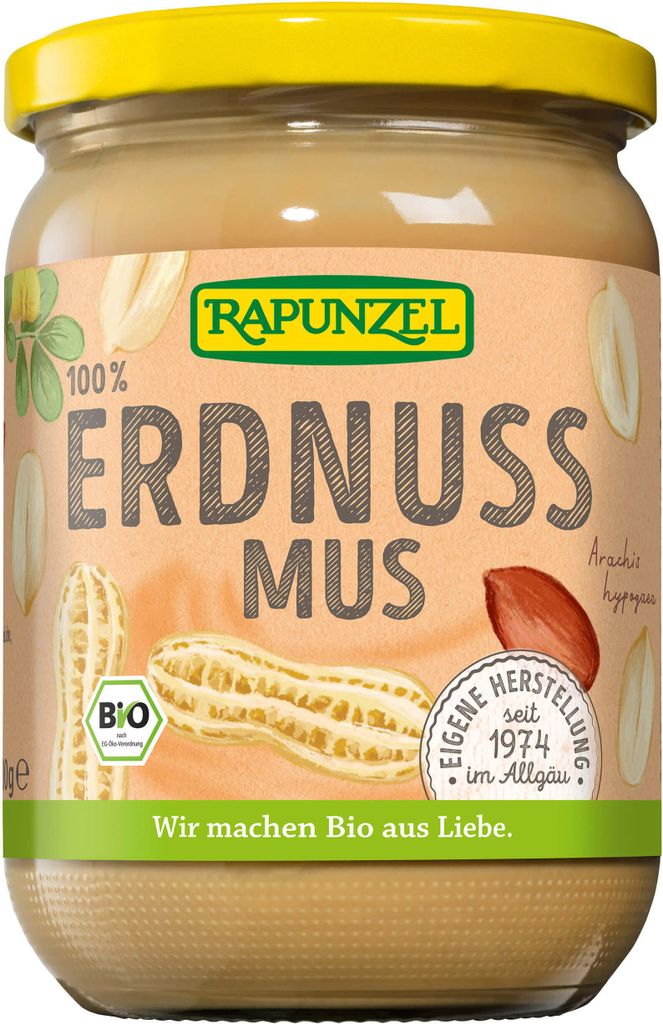 Rapunzel 110150, Nussaufstrich, Erdnuss, 500 g, Erdnüsse, Produktbild 