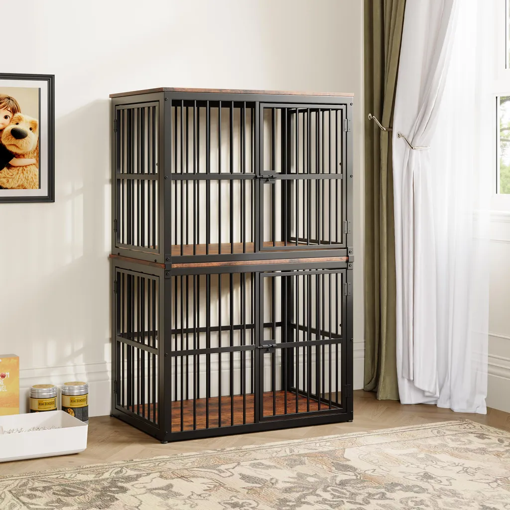 Meuble Cage Chien pour Salon - Solution de Couchage Décorative 84cm - 5