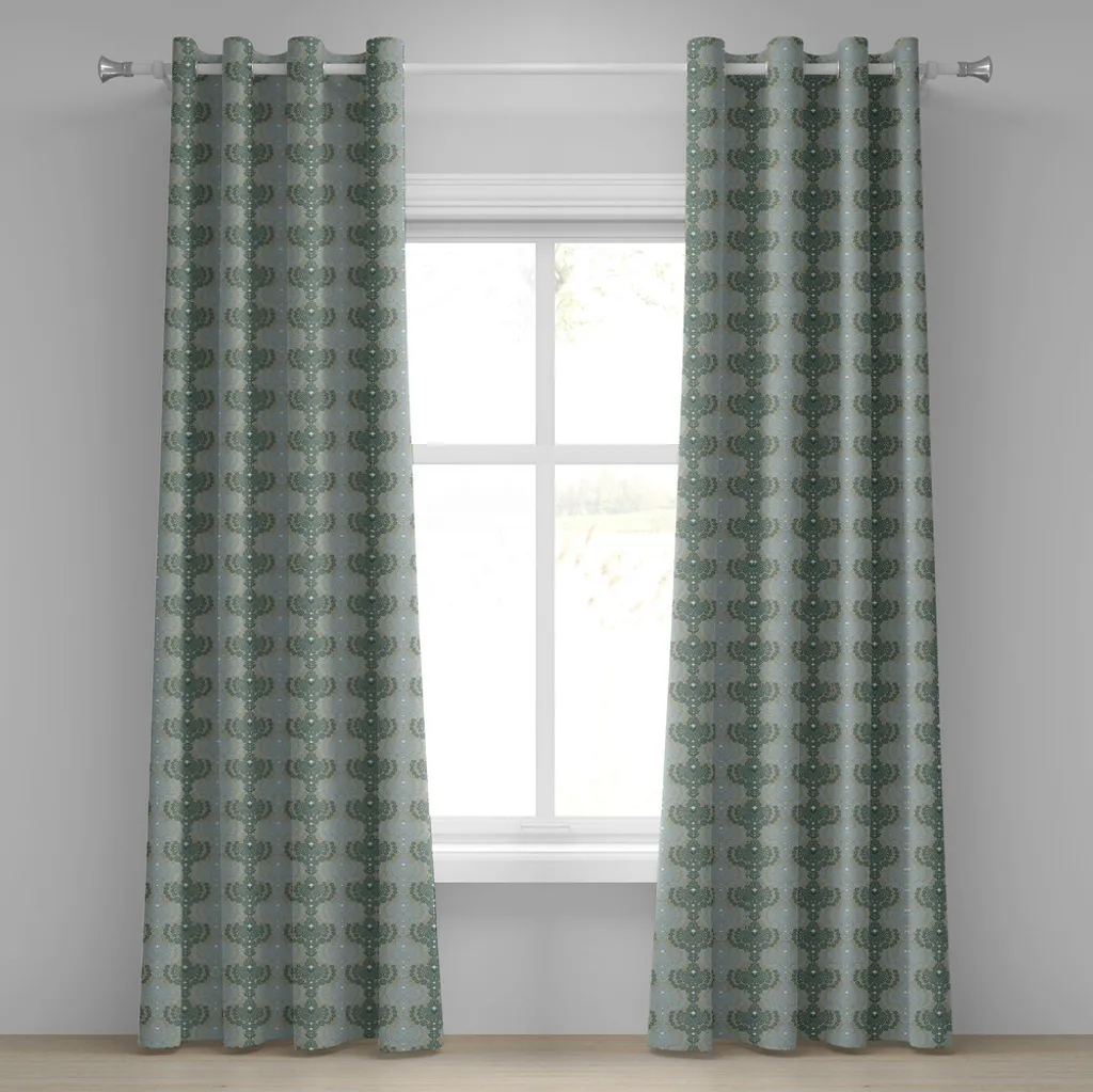 Tenda con Occhielli ABAKUHAUS 280x175 cm - Tessuto Satinato Damascato