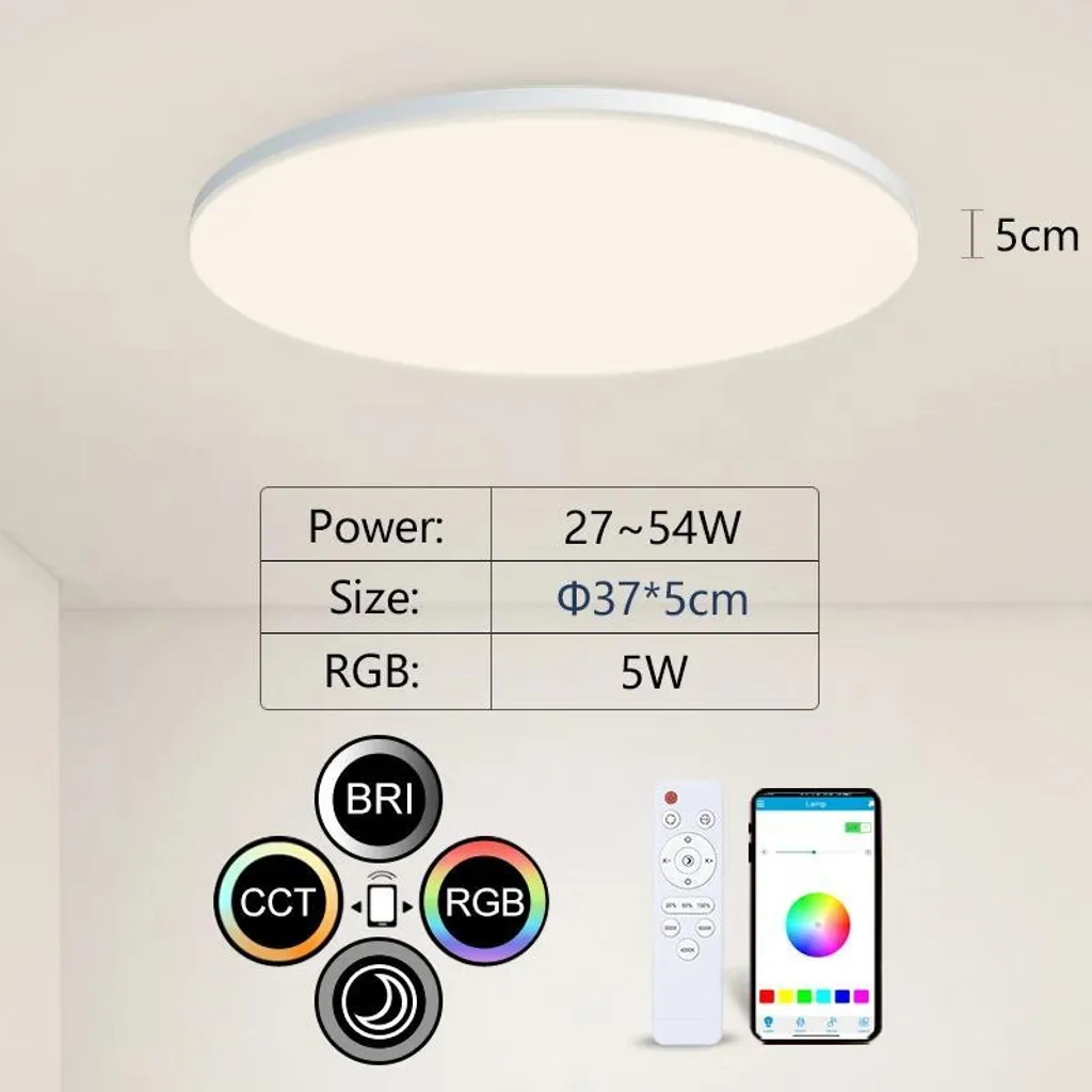 Plafonnier LED Smart Control Variable 37cm - Éclairage Connecté Moderne