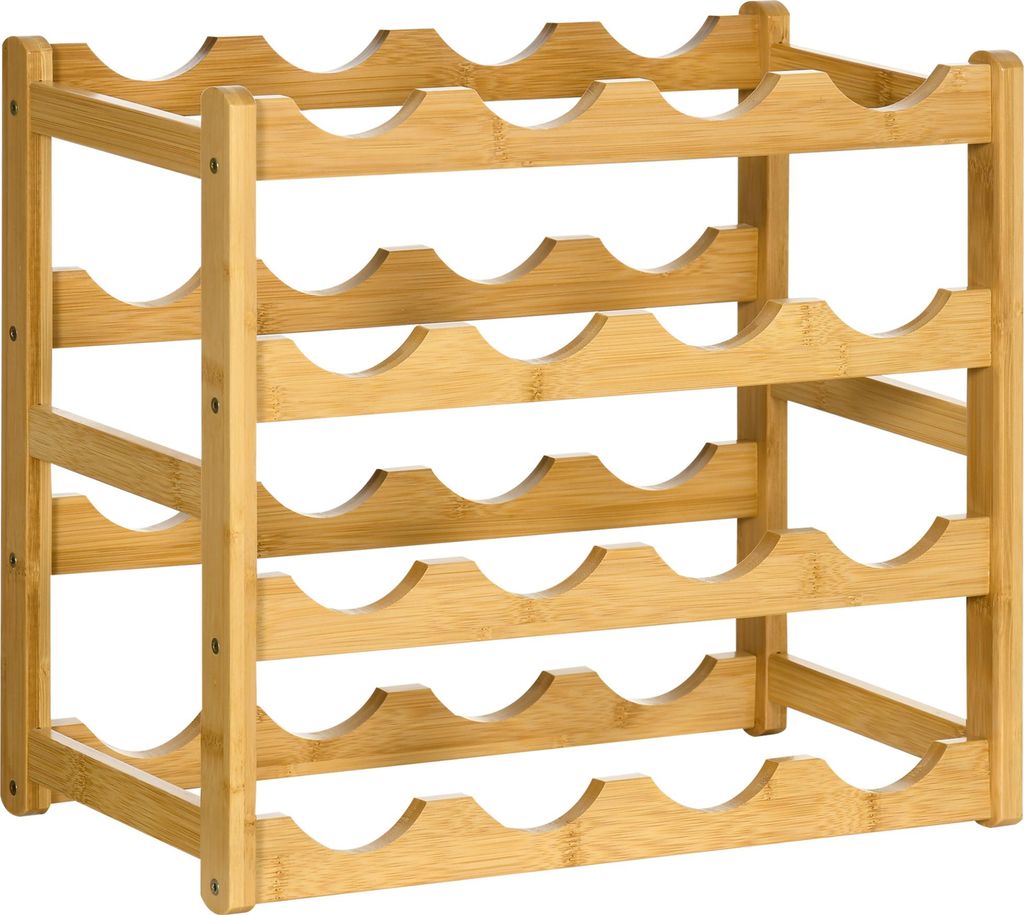 HOMCOM Weinregal Flaschenregal für 16 Flaschen Weinhalter Produktbild 
