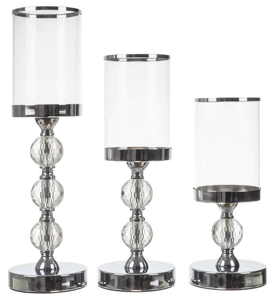 Ruhhy 22314 Glamour-kaarsenset, 3 stuks, zilverkleurig Productafbeelding 