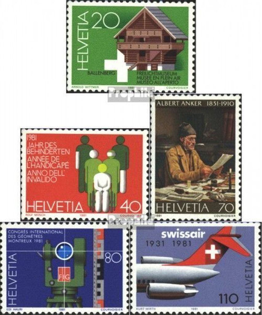 Briefmarken Schweiz 1981 Mi 1191-1195 (kompl.Ausgabe) postfrisch Jahresereignisse