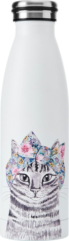Mikasa Tipperleyhill Trinkflasche de 500 ml, Katzen-Design de, mit Etui