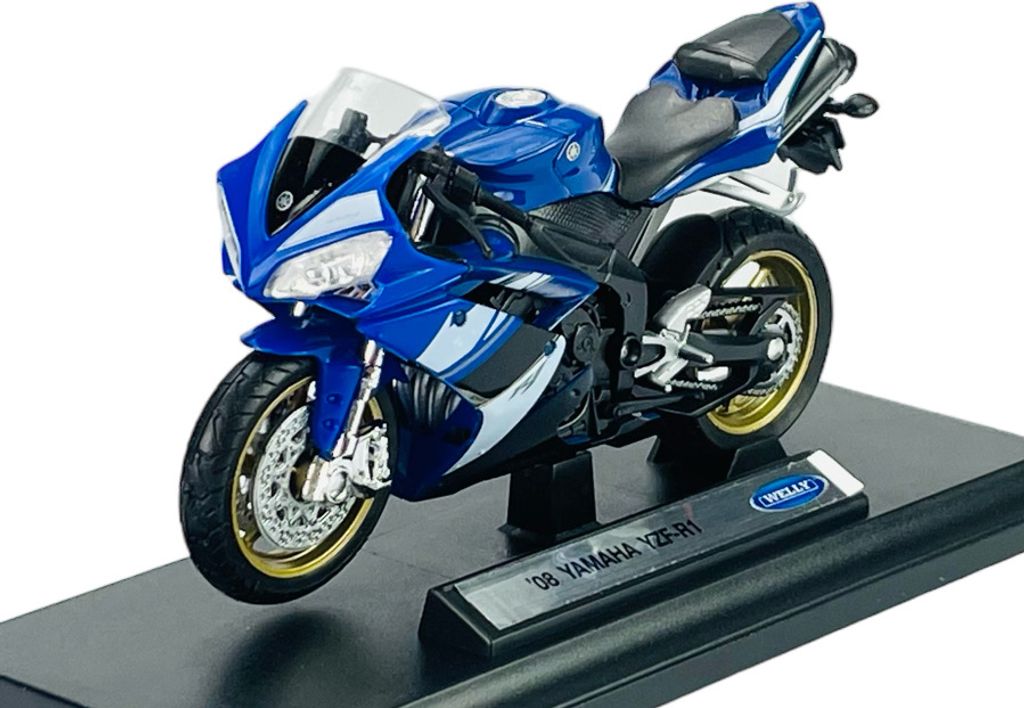 Welly '08 Yamaha YZF-R1 1:18 10cm Motorrad Neu im Kasten Die Cast Modell 12806