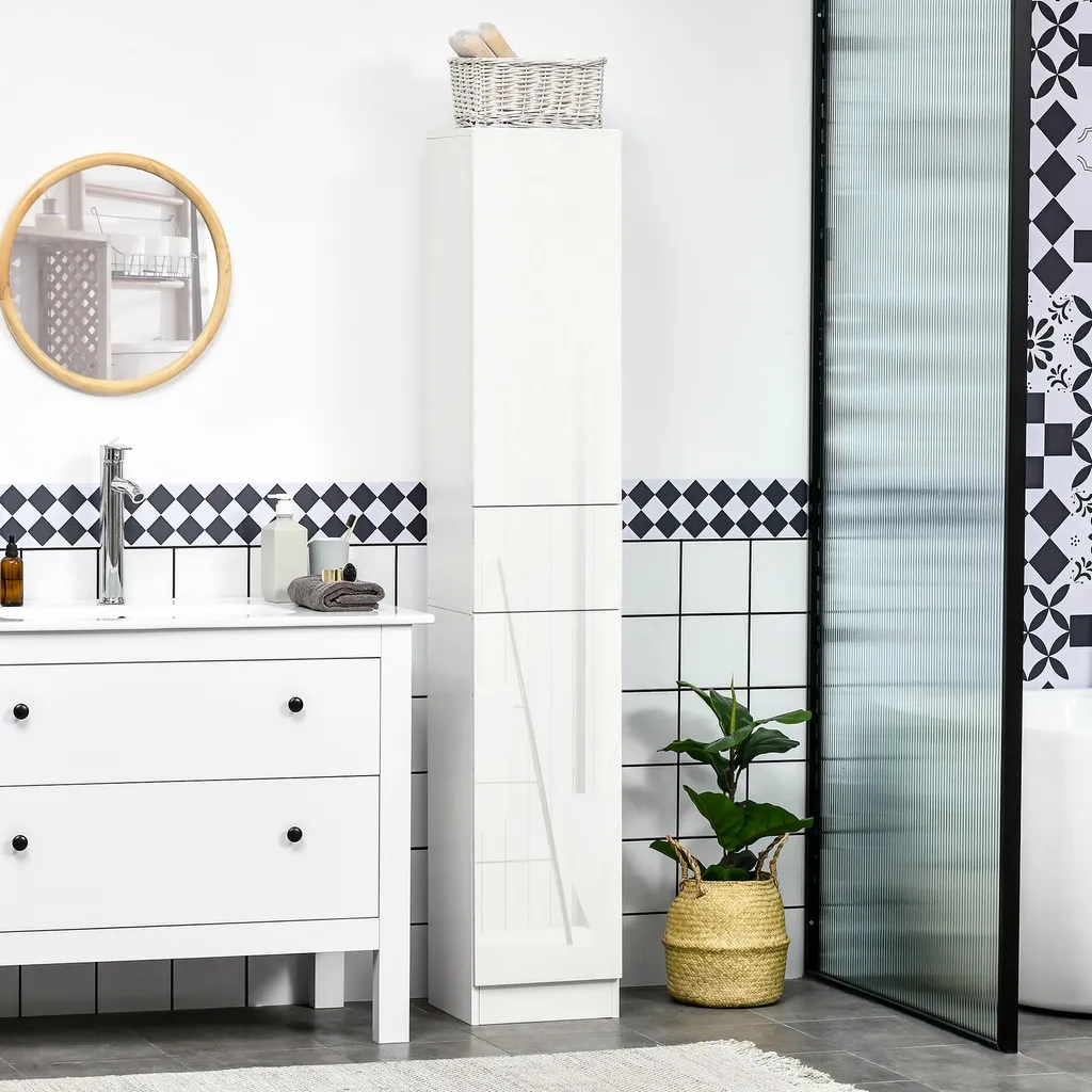 Rangement colonne pour petite salle de bain meuble gain de place blanc