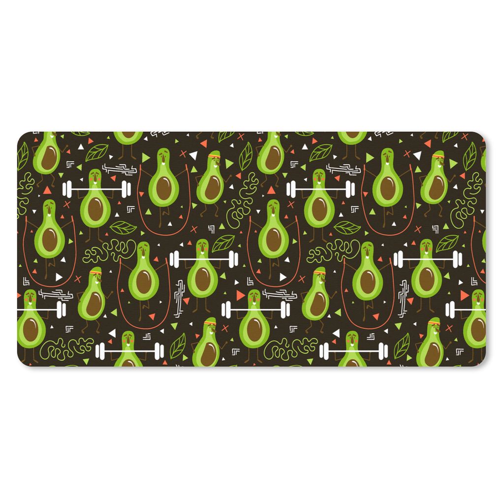 MuchoWow Mauspad Mousepad Avocado - Fitness - Muster 60x30 cm - Mousepads - Maus Mat - Pad - Mausunterlage - Nachhaltig
