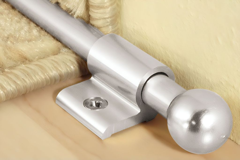 Effector Teppichstangen aus eloxiertem Aluminium - elegante Treppenläuferstange - (2 Endkappen Rund Silber) Teppichstange Kappe Dekoration Stufenl...