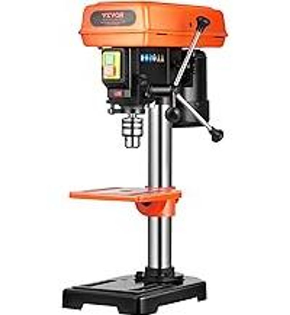 VEVOR 203,2 mm Tischbohrmaschine, 500 W Induktionsmotor, Säulenbohrmaschine mit 500 bis 2500 U/min einstellbarer Drehzahl, 0–45° neigbarer Arbe...