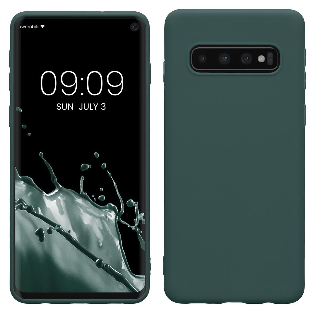 kwmobile Handyhülle für Samsung Galaxy S10 Hülle - TPU Case - Kabelloses Laden - Schutzhülle Cover in Blaugrün