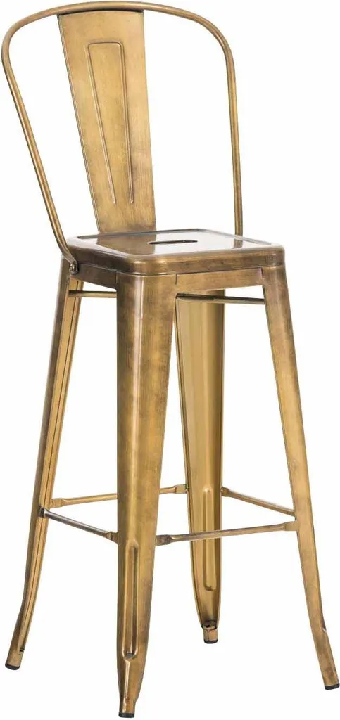 Sgabello Alto Metallo Oro | Alta Stabilità e Design Ergonomico Bar