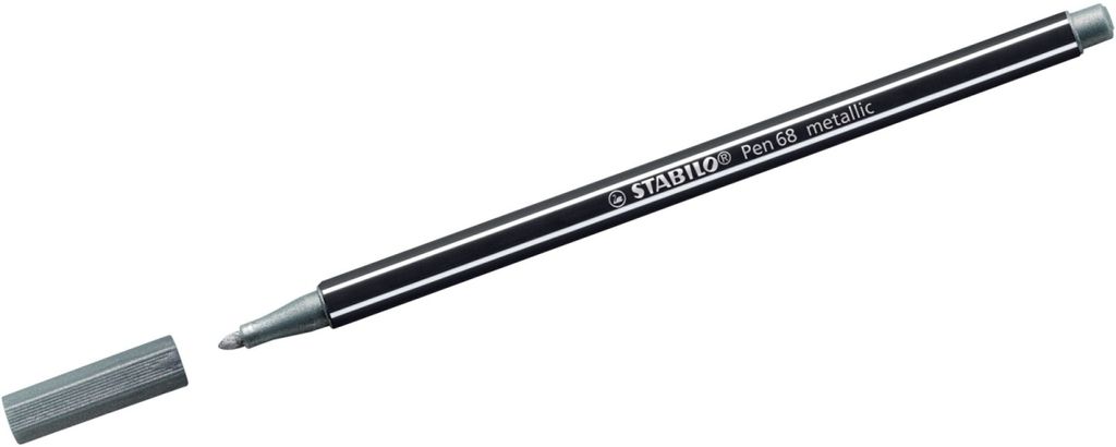 Premium-Metallic-Filzstift - STABILO Pen 68 metallic - 10er Pack - silber