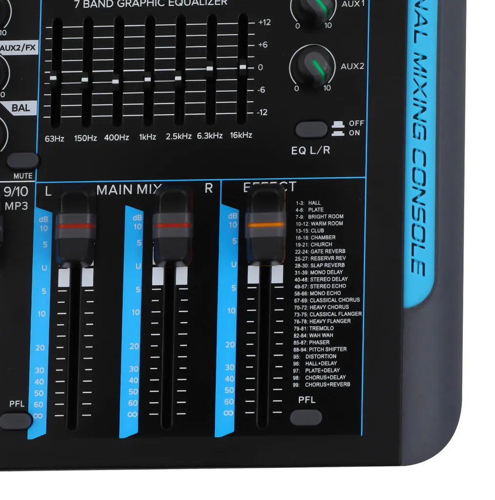 Console de mixage 10 canaux Bluetooth Noir avec effets DSP intégrés