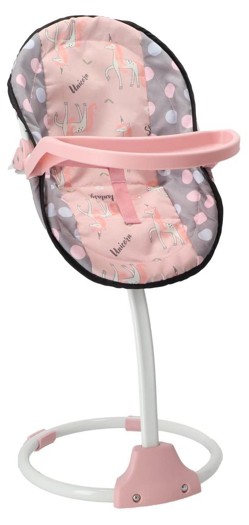 Puppenstuhl 3 in 1 grau rosa 42x40x40 cm