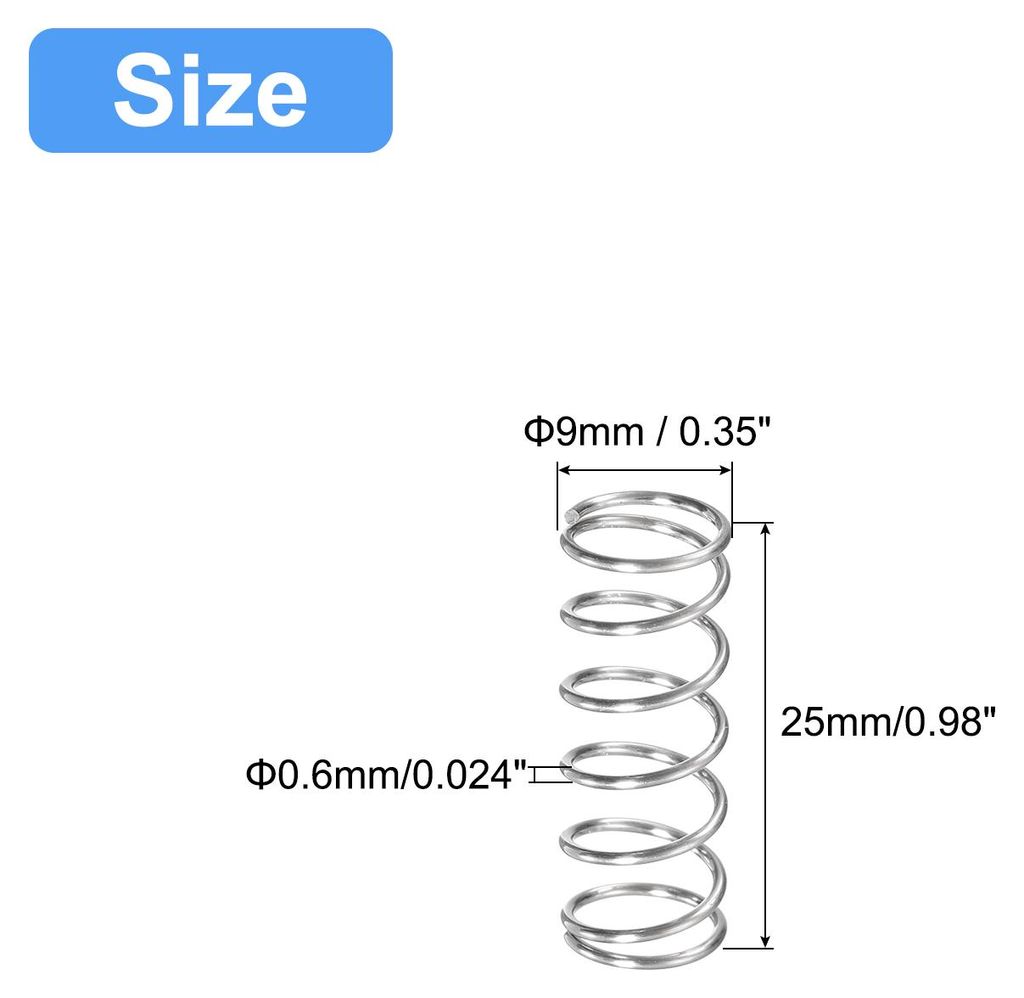 5Stk Druckfeder 304 Edelstahl Druckfedern Feder Federn Zugfeder Zugfedern Spiralfeder Spiralfedern Sprungfeder Stahlfeder 9mm AD 0.6mm Draht Gr??e ...